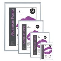Photo Album Co Poster/Photo Frame A1 Aluminium Frame Plastic Front Silver PAAFA1 PAAFA1B