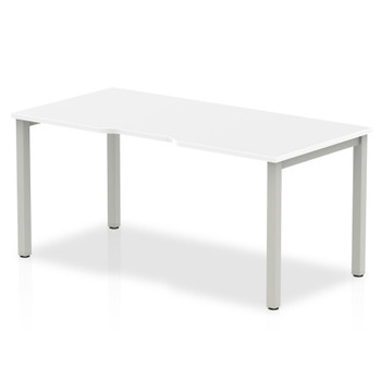 Evolve Plus 1400Mm Single Starter Desk White Top Silver Frame BE131 BE131