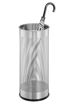 Durable Umbrella Stand Metal Perforated 285 Litre Silver 335023 335023