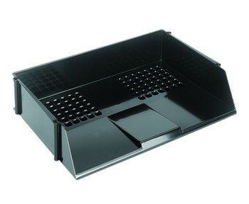 Valuex Deflecto Letter Tray Wide Entry A4/Foolscap Landscape Black CP028YTBLK