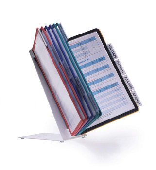 Durable Vario Desk Display System With 10 Panels Assorted Colours 557000 557000