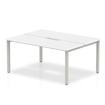 Evolve Plus 1400Mm Back To Back 2 Person Desk White Top Silver Frame BE171 BE171