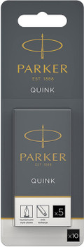 Parker Quink Long Ink Refill Cartridge for Fountain Pens Black Pack 10 1950206