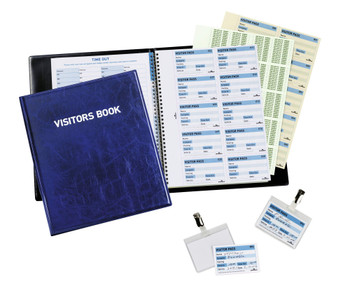 Durable Visitor Book 100 With 100 Badge Insert Refills 60X90mm 146365 146365
