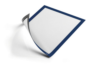 Durable Duraframe Magnetic Display Frame Self Adhesive A4 Dark Blue Pack 5 486907