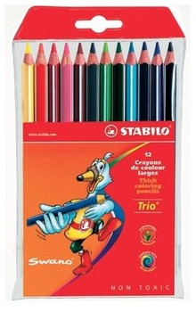 Stabilo Trio Thick Colouring Pencil Assorted Colours Pack 12 203/12-01