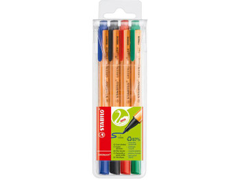 Stabilo Greenpoint Co2 Neutral Fibre Tip Sign Pen 0.8Mm Line Black/Blue/Red/Gree 6088/4