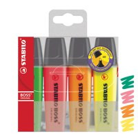 Stabilo Boss Original Highlighter Chisel Tip 2-5Mm Line Assorted Colours Wallet 70/4