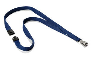 Durable Textile Lanyard for Name Badges 440Mm Soft Midnight Blue Pack 10 812728