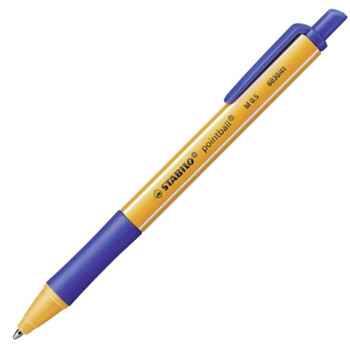 Stabilo Pointball Co2 Neutral Retractable Ballpoint 0.5Mm Line Blue Pack 10 6030 6030/41