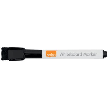 Nobo Mini Whiteboard Pen With Magnetic Eraser Cap 6 Pack Black 2104184 2104184