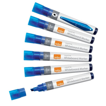 Nobo Liquid Ink Whiteboard Pens Chisel Tip 10 Pack 1915383 1915383