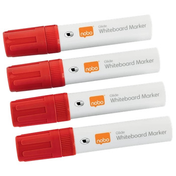Nobo Glide Whiteboard Pens Large Chisel Tip 4 Pack 1915390 1915390