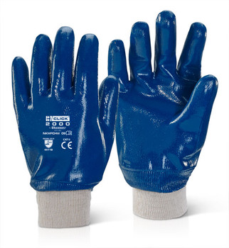 Beeswift Nitrile Knitted Wrist Fully Coated Heavy Weight Gloves Blue Size 10 NKWFCHWN10