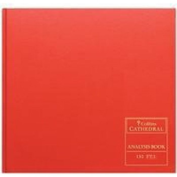 Collins Cathedral Analysis Book Casebound 297X315mm 14 Cash Column 96 Pages Red 813047