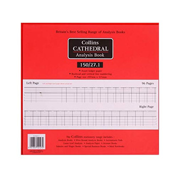 Collins Cathedral Analysis Book Casebound 297X315mm 27 Cash Column 96 Pages Red 811713