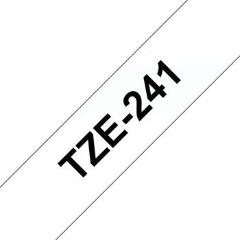 Brother TZe-241 18mm x 8m Black On White Laminated Labelling Tape TZE241