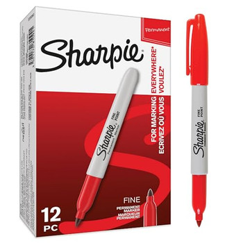 Sharpie S0810940 Fine Red Pens Box of 12 S0810940