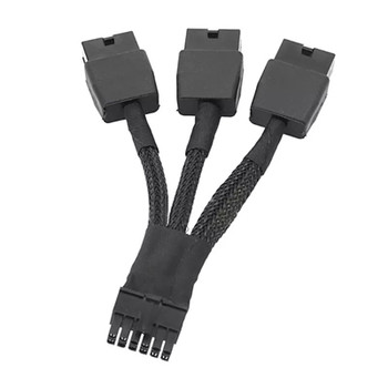 Replacement 12Vhpwr 12+4Pin Pcie 5.0 To 3X8pin 6+2P Power Cable 10Cm Braided 12CF1-1PW138-30R