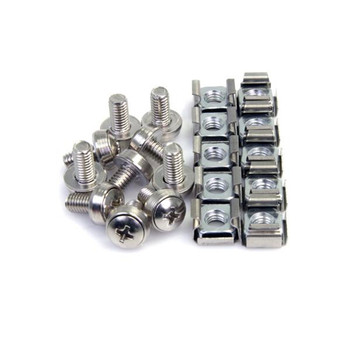 StarTech.com M6 Mounting Screws and Cage Nuts for Server Rack Cabinet Pack of 10 CABSCREWM62