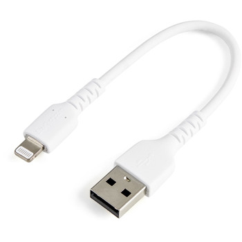 Startech 6 " 15cm Durable White USB-A to Lightning Cable - Heavy Duty Rugged Ara RUSBLTMM15CMW