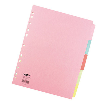 Concord Divider 5 Part A4 160Gsm Board Pastel Assorted Colours 71199/J11