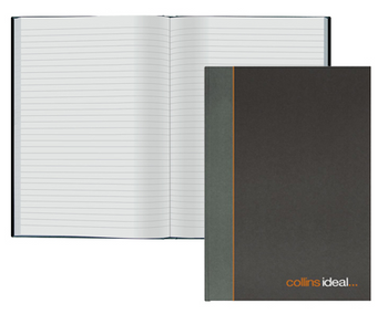 Collins Ideal Manuscript Book Casebound A5 Ruled 192 Pages Black 468 811064