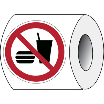 Brady PIC P022-DIA 100-PE-ROLL/1 ISO Safety Sign - No eating PIC P022-DIA 100-PE-ROLL/1