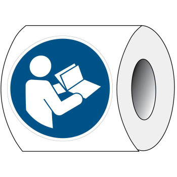 Brady PIC M002-DIA 100-PE-ROLL/1 ISO Safety Sign - Refer to PIC M002-DIA 100-PE-ROLL/1