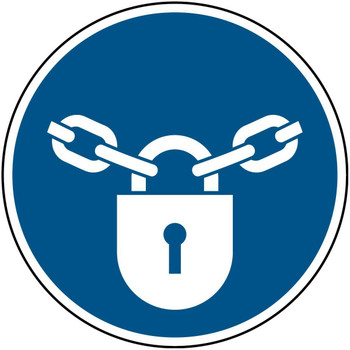 Brady PIC M028-DIA 315-PP-CRD/1 ISO Safety Sign - Keep locked PIC M028-DIA 315-PP-CRD/1