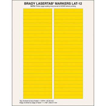 Brady LAT-12-747YL-2.5 LaserTab Laser Printable LAT-12-747YL-2.5
