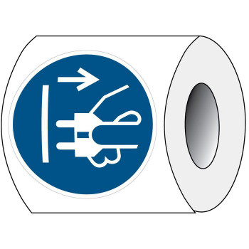 Brady PIC M006-DIA 100-PE-ROLL/1 ISO Safety Sign - Disconnect PIC M006-DIA 100-PE-ROLL/1