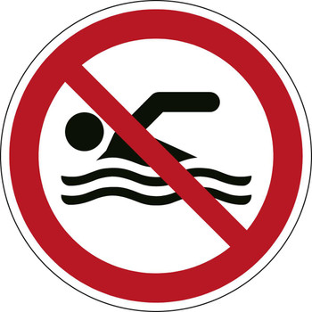 Brady P/P049/NT/PE-DIA100-250 ISO Safety Sign - No swimming P/P049/NT/PE-DIA100-250