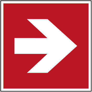 Brady PIC A090R-200X200-PE-CRD/1 ISO Safety Sign - Direction PIC A090R-200X200-PE-CRD/1