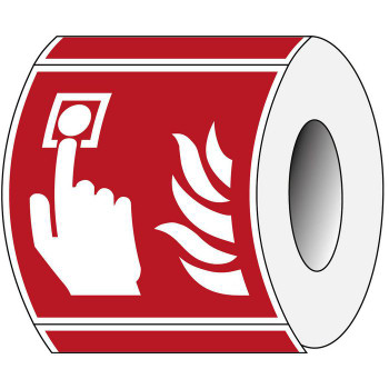 Brady PIC F005-100X100-PE-ROLL/1 ISO Safety Sign - Fire alarm PIC F005-100X100-PE-ROLL/1