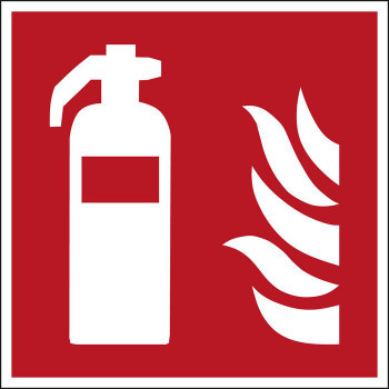 Brady PIC F001-200X200-AL-CRD/1 ISO Safety Sign - Fire PIC F001-200X200-AL-CRD/1
