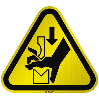 Brady W/W030/NT/RFL-TRI310-1 ISO Safety Sign WarningHand W/W030/NT/RFL-TRI310-1