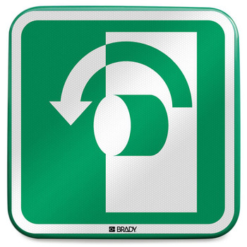 Brady E/E018//RFLBD-400X400-1 ISO Safety Sign - Turn E/E018//RFLBD-400X400-1