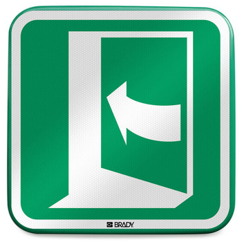 Brady E/E022//RFLBD-400X400-1 ISO Safety Sign - Door opens E/E022//RFLBD-400X400-1