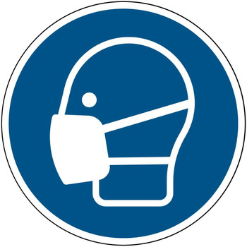Brady PIC M016-DIA 400-PP-CRD/1 ISO Safety Sign - Wear a mask PIC M016-DIA 400-PP-CRD/1