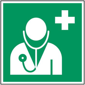 Brady PIC E009-148X148-PP-CRD/1 ISO Safety Sign - Doctor PIC E009-148X148-PP-CRD/1