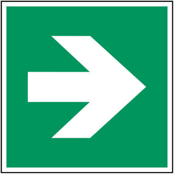 Brady PIC A090-100X100-PE-CRD/1 ISO Safety Sign - Direction PIC A090-100X100-PE-CRD/1