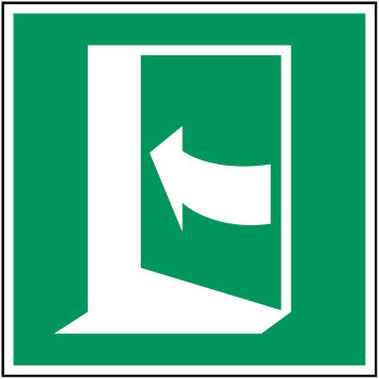 Brady PIC E022-148X148-PE-CRD/1 ISO Safety Sign - Door opens PIC E022-148X148-PE-CRD/1