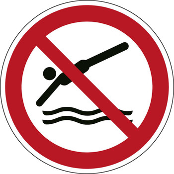 Brady P/P052/NT/PE-DIA50-2 ISO Safety Sign - No diving P/P052/NT/PE-DIA50-2