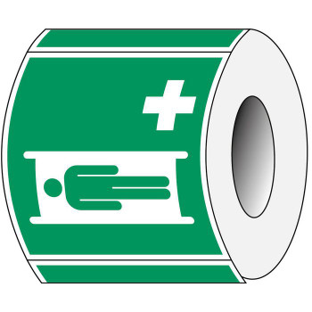 Brady PIC E013-100X100-PE-ROLL/1 ISO Safety Sign - Stretcher PIC E013-100X100-PE-ROLL/1