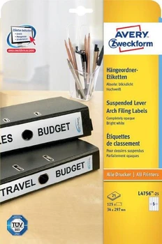 Avery L4756-25 Filing Labels - Suspended L4756-25