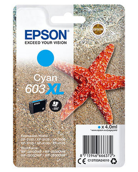 Epson 603Xl Starfish Cyan High Yield Ink Cartridge 4Ml - C13T03A24010 C13T03A24010