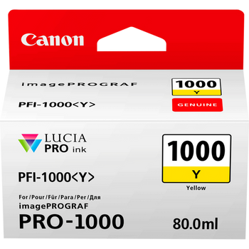 Canon Pfi1000y Yellow Standard Capacity Ink Cartridge 80Ml - 0549C001 0549C001