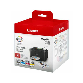 Canon Pgi-1500Xl Black & Colour High Yield Ink Cartridge 1X34ml + 3X12ml - 9182B 9182B010