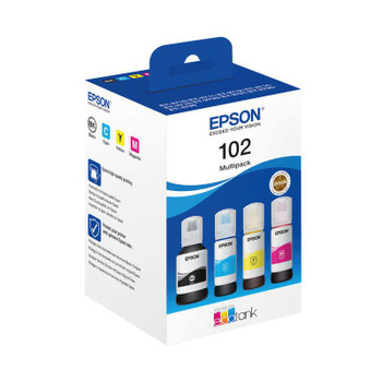 Epson 102 Black Cyan Magenta Yellow Ink Cartridge Multipack 127Ml + 3 X 70Ml Pac C13T03R640